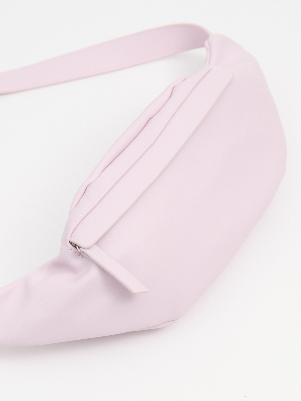 Bolsa de cinto efeito couro rosa rosa claro vista traseira