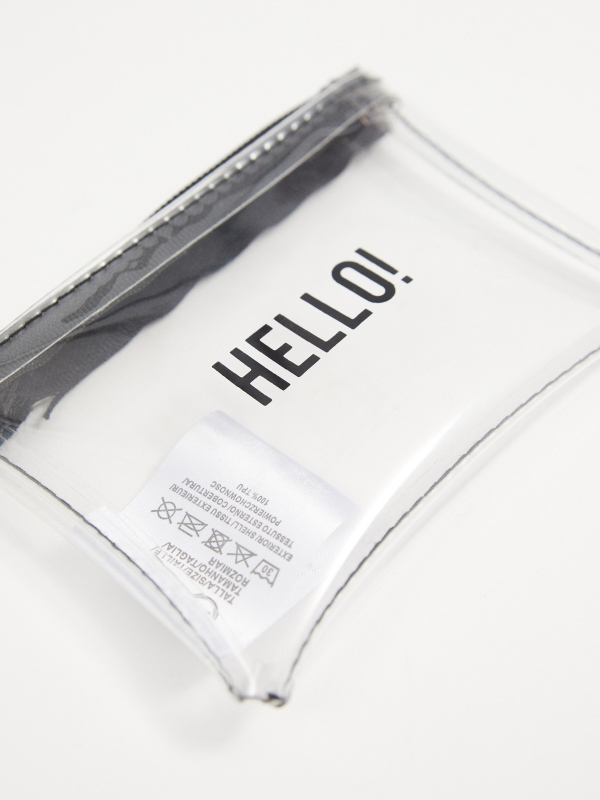 Transparent printed coin purse transparent back view