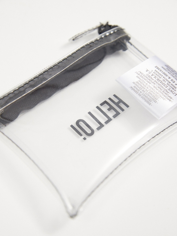 Transparent printed coin purse transparent interior view