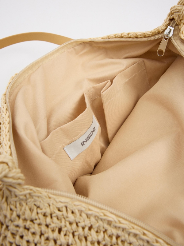 Combined shopper bag beige detail view