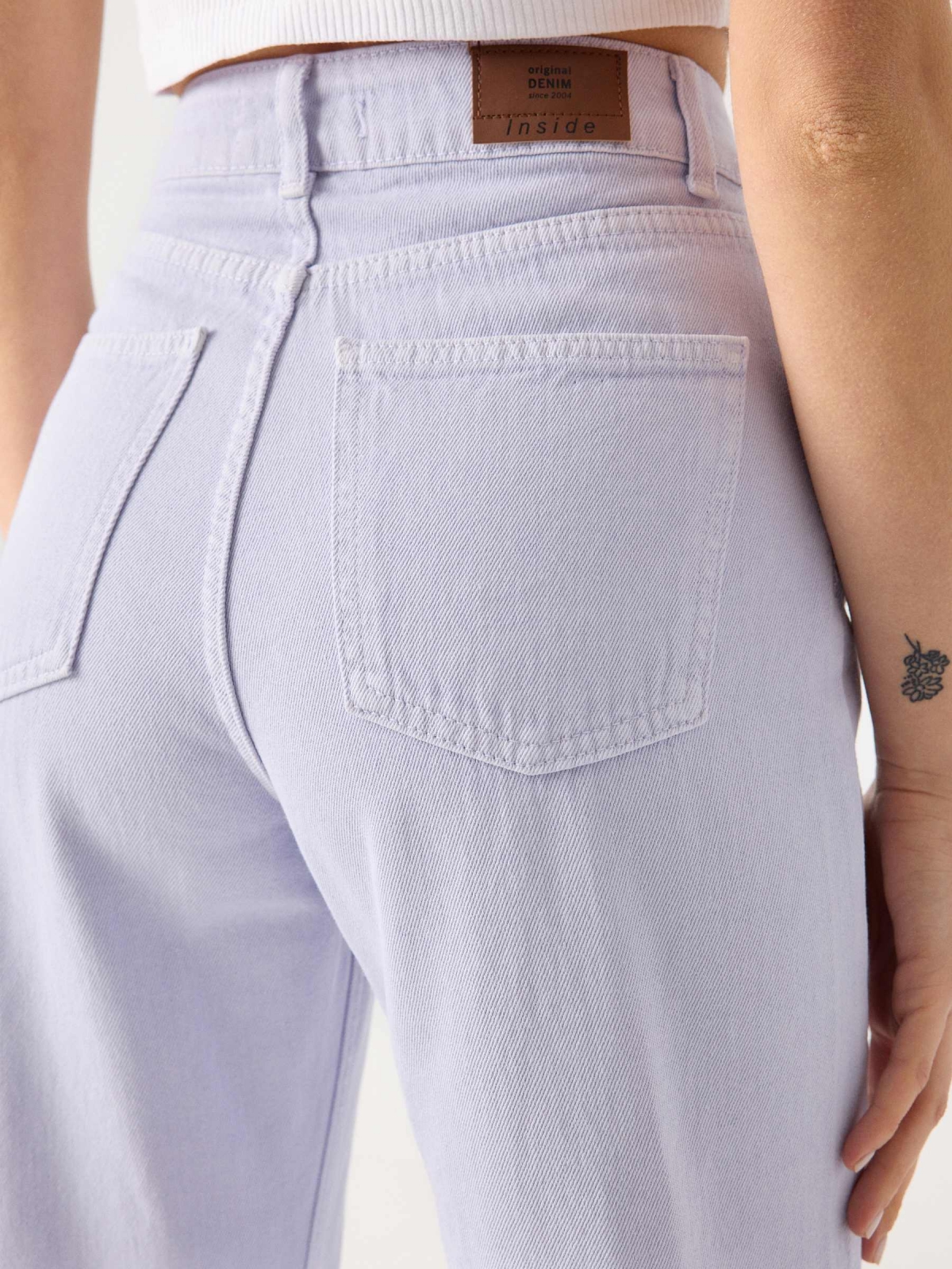 Wide-leg five-pocket jeans lilac detail view