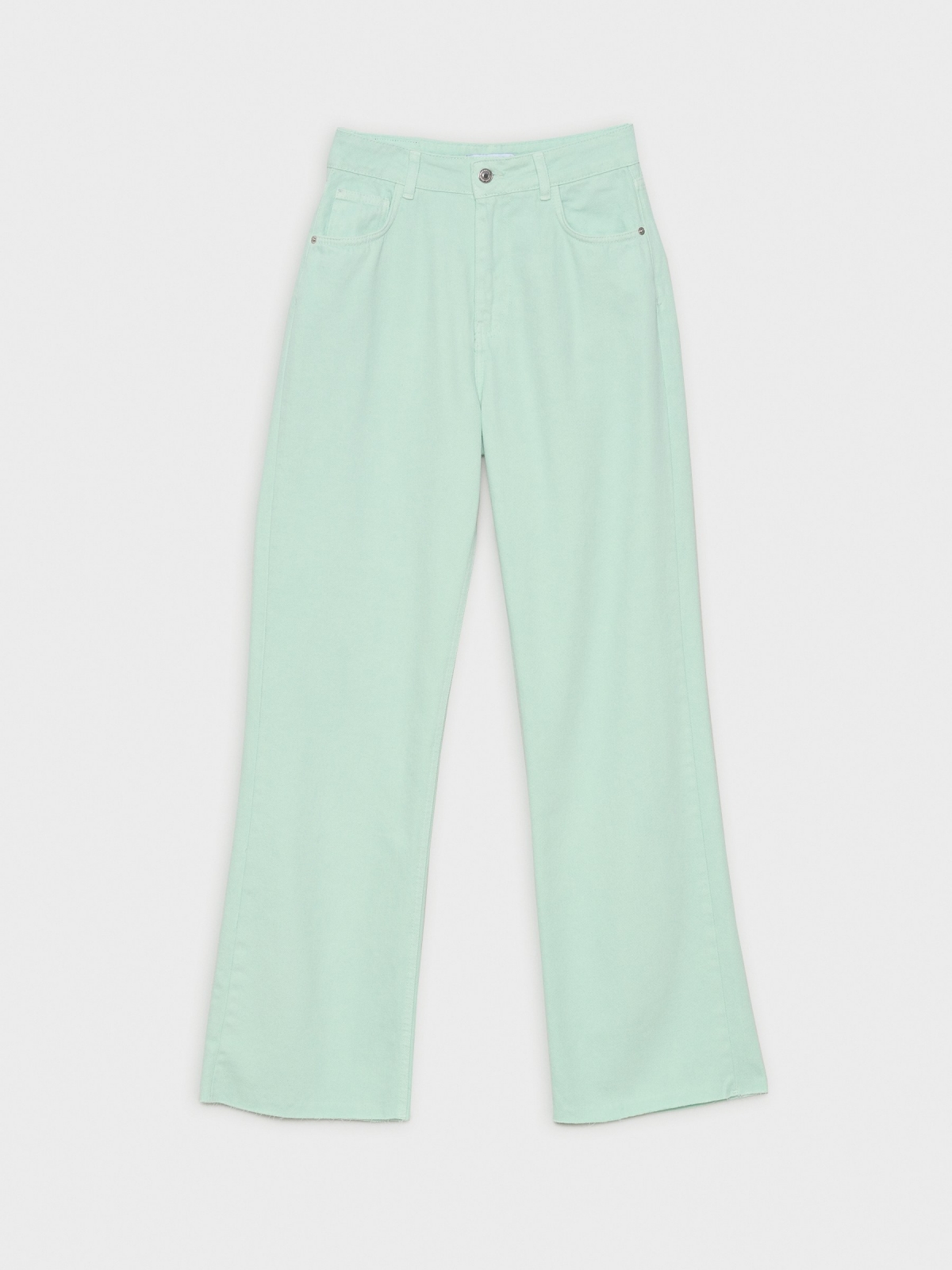  Wide-leg five-pocket jeans water green