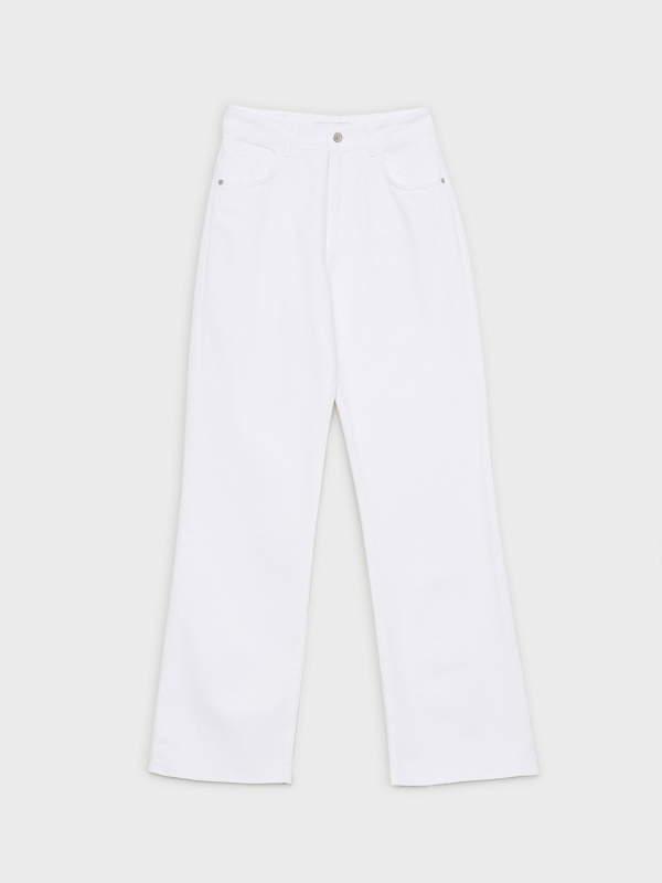  Jeans wide leg cinco bolsillos blanco
