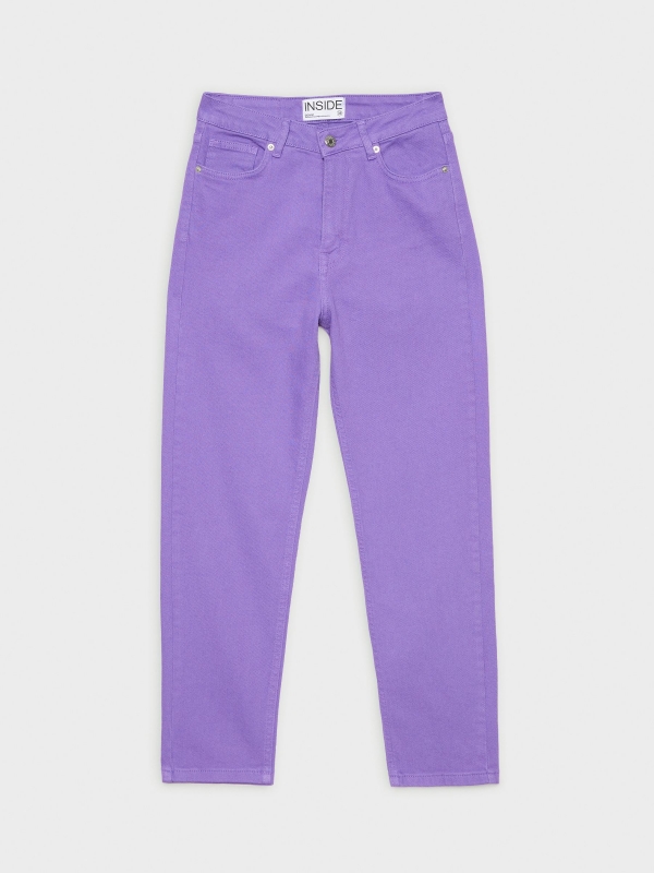  Jeans mom fit cinco bolsillos morado