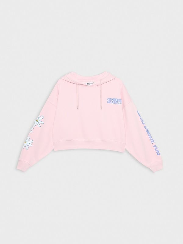  Printed hooded sweatshirt light pink