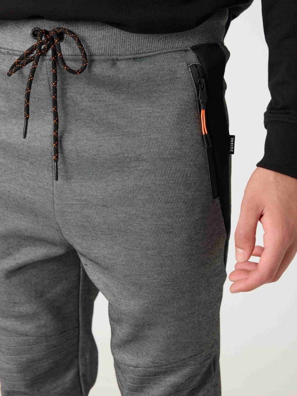Combined gray jogger pants grey detail view