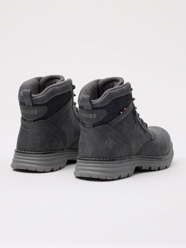 Combined gray boot dark grey 45º back view
