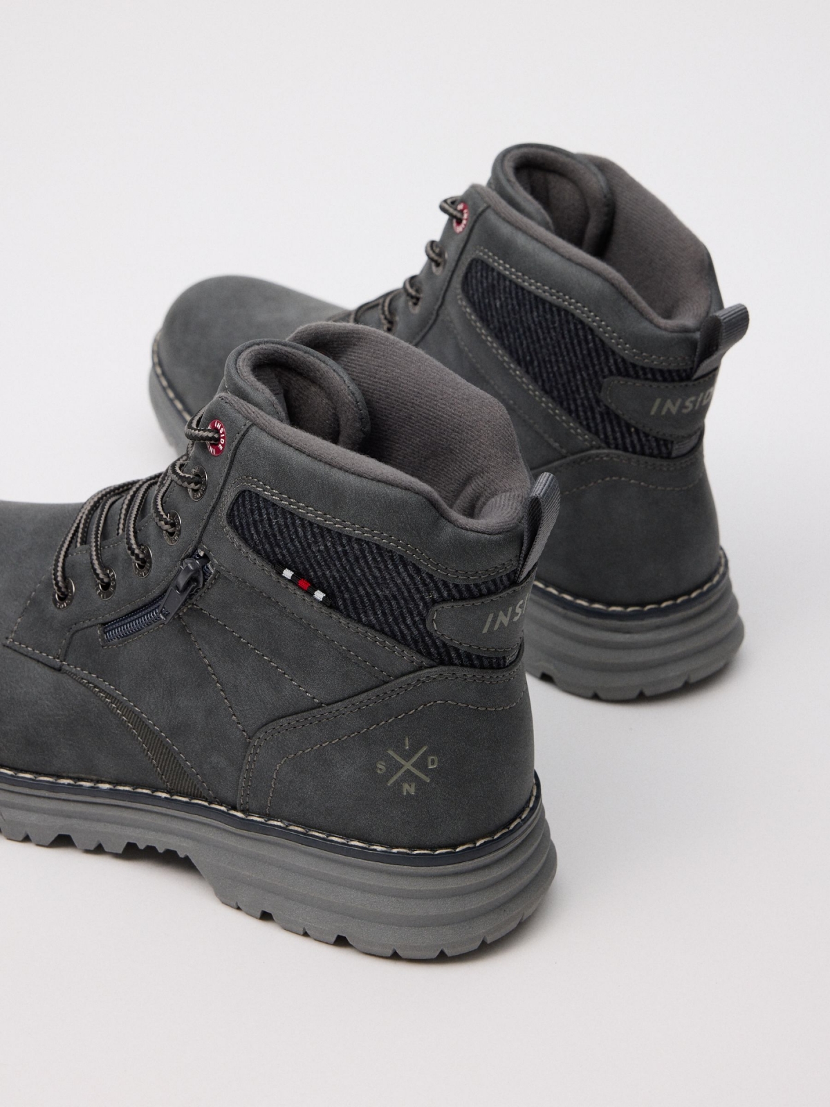Combined gray boot dark grey detail view