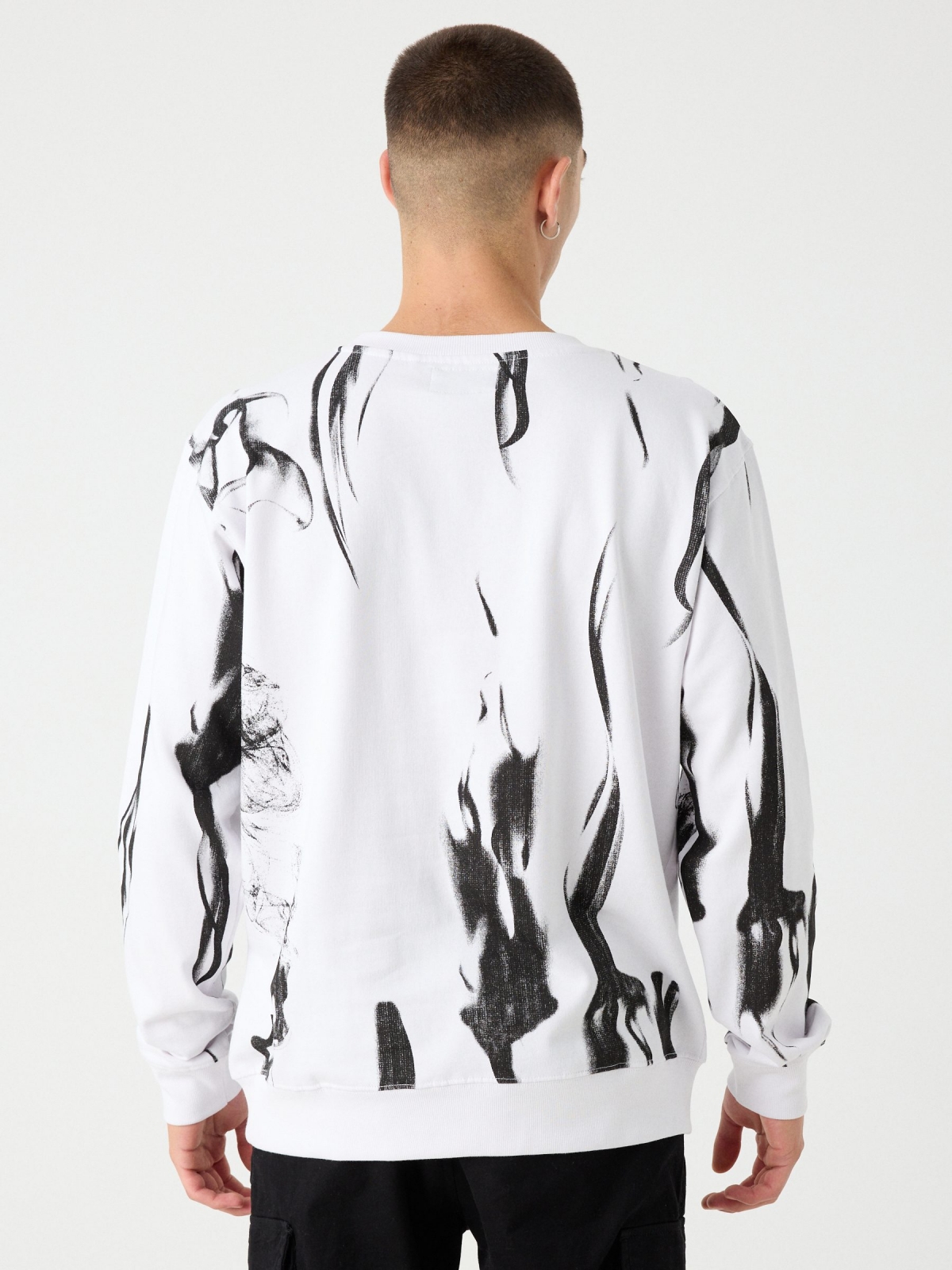 Epic print sweatshirt white middle back view