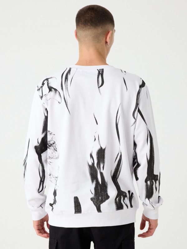 Sweatshirt de estampa épica branco vista meia traseira