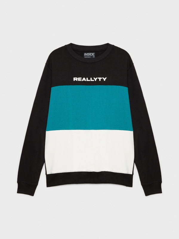  Color block sweatshirt preto