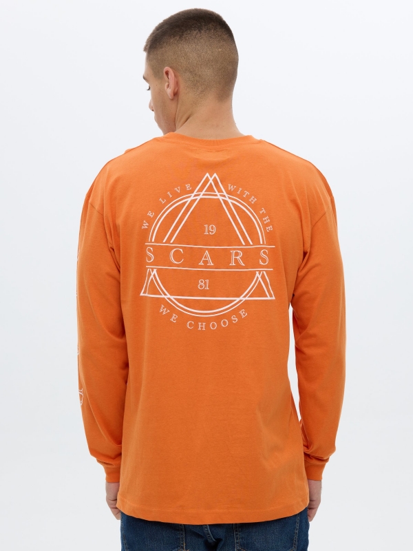 Tie&dye t-shirt dark orange middle back view