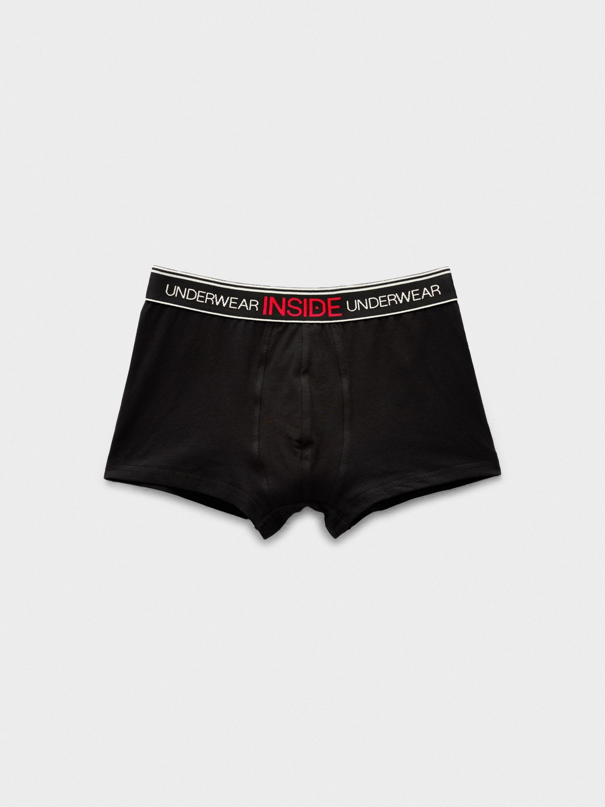 Pack of 4 black boxers with waistband black back view