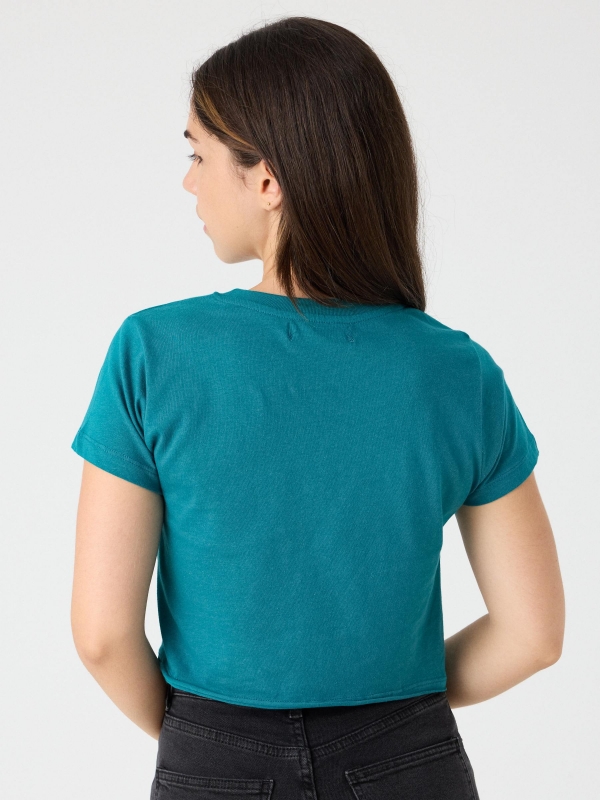 T-shirt streaming verde vista meia traseira