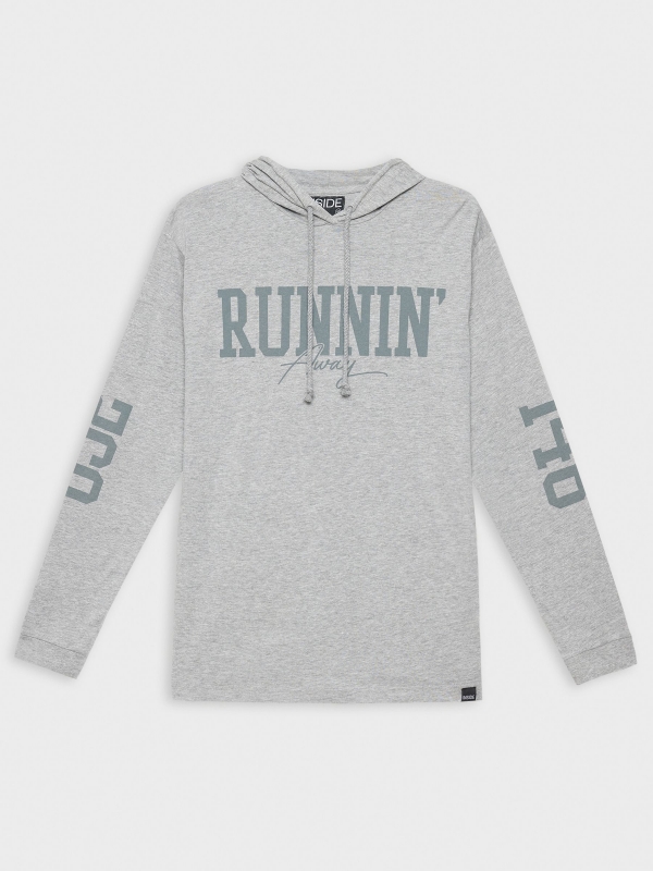 College hooded t-shirt grey