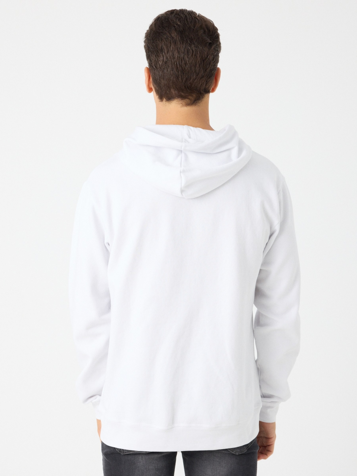 Pokemon print hoodie white middle back view
