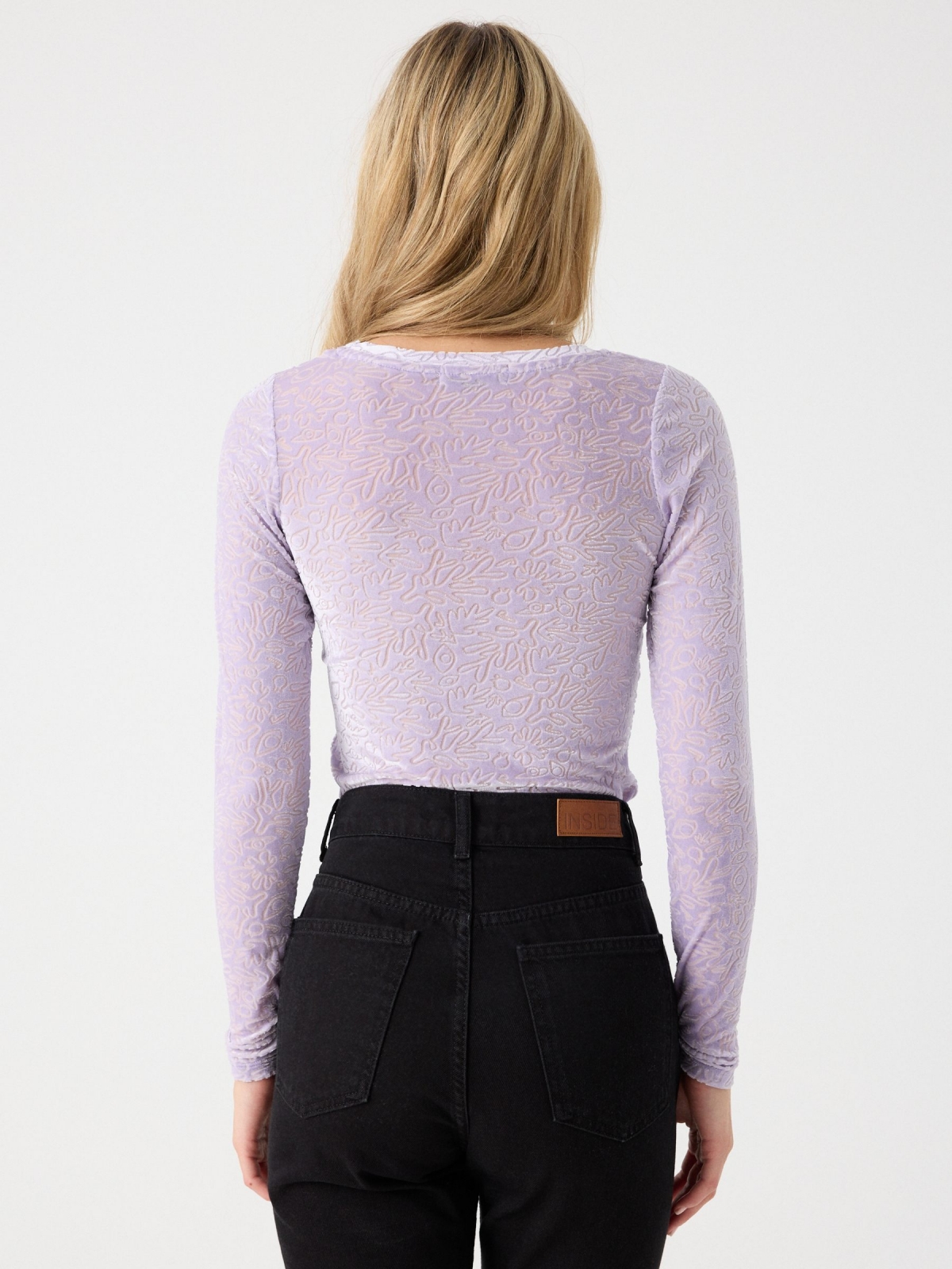 Flock tulle t-shirt lilac middle back view