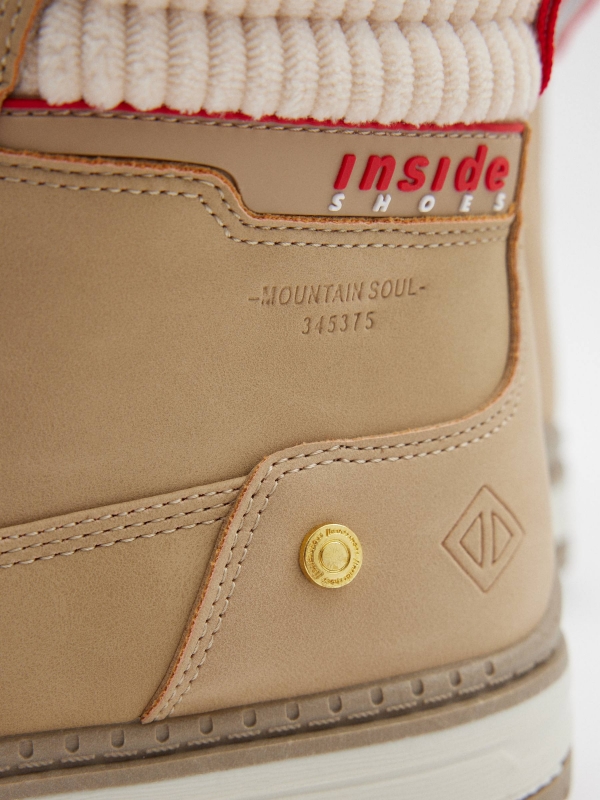 Camel combined mountain style boot beige detail view