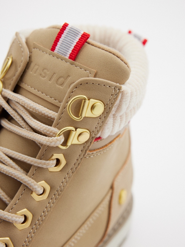 Camel combined mountain style boot beige detail view