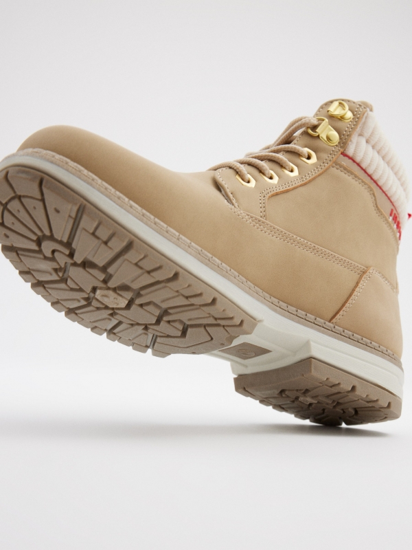 Camel combined mountain style boot beige