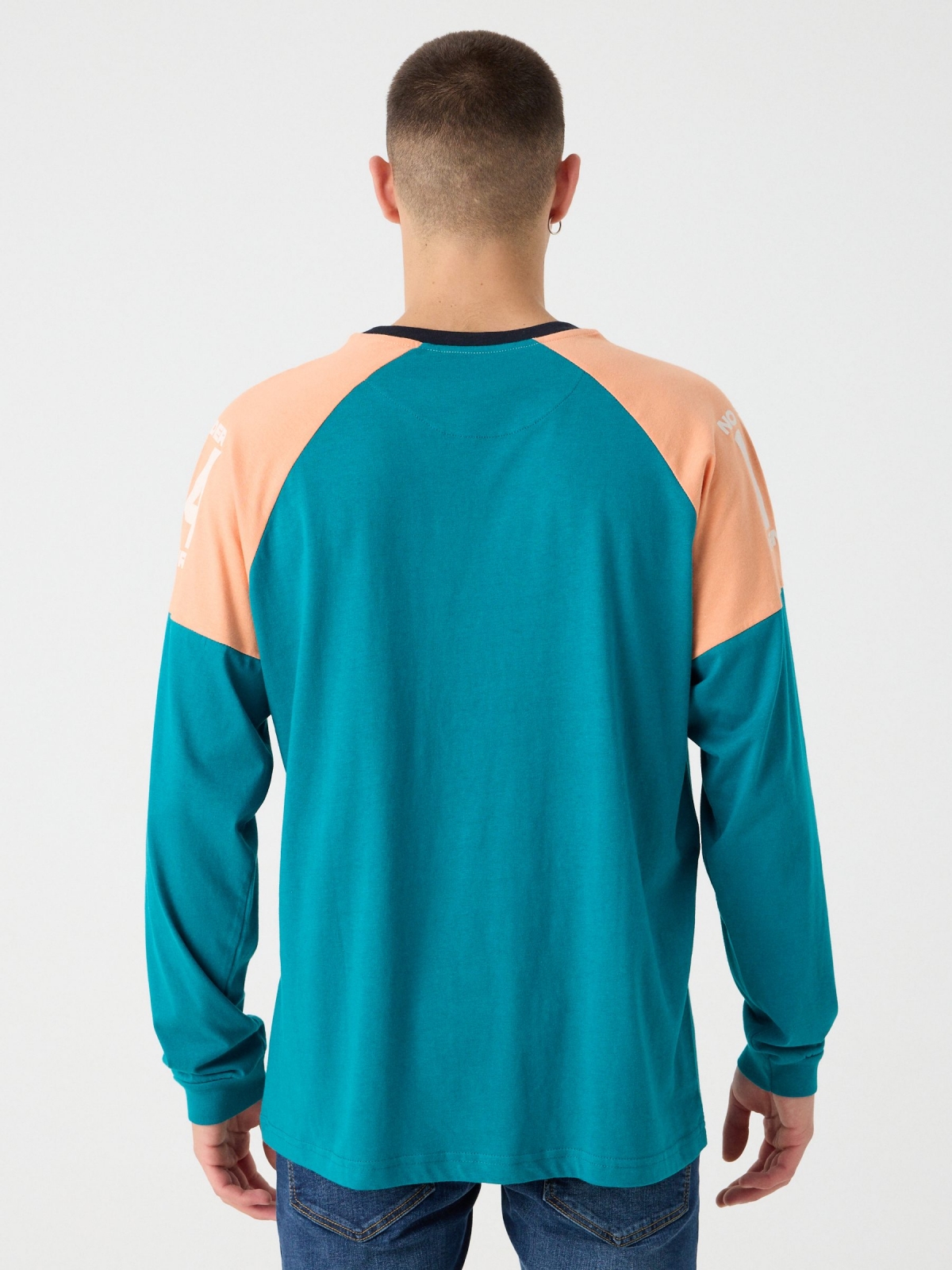 Ranglan sport shirt emerald middle back view