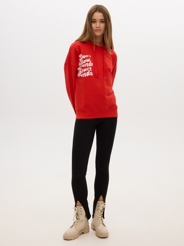 Sweatshirt Don´t Follow Trends vermelho vista geral frontal