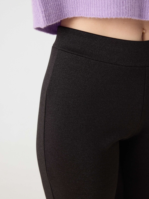 Elastic waist dress pants black detail view