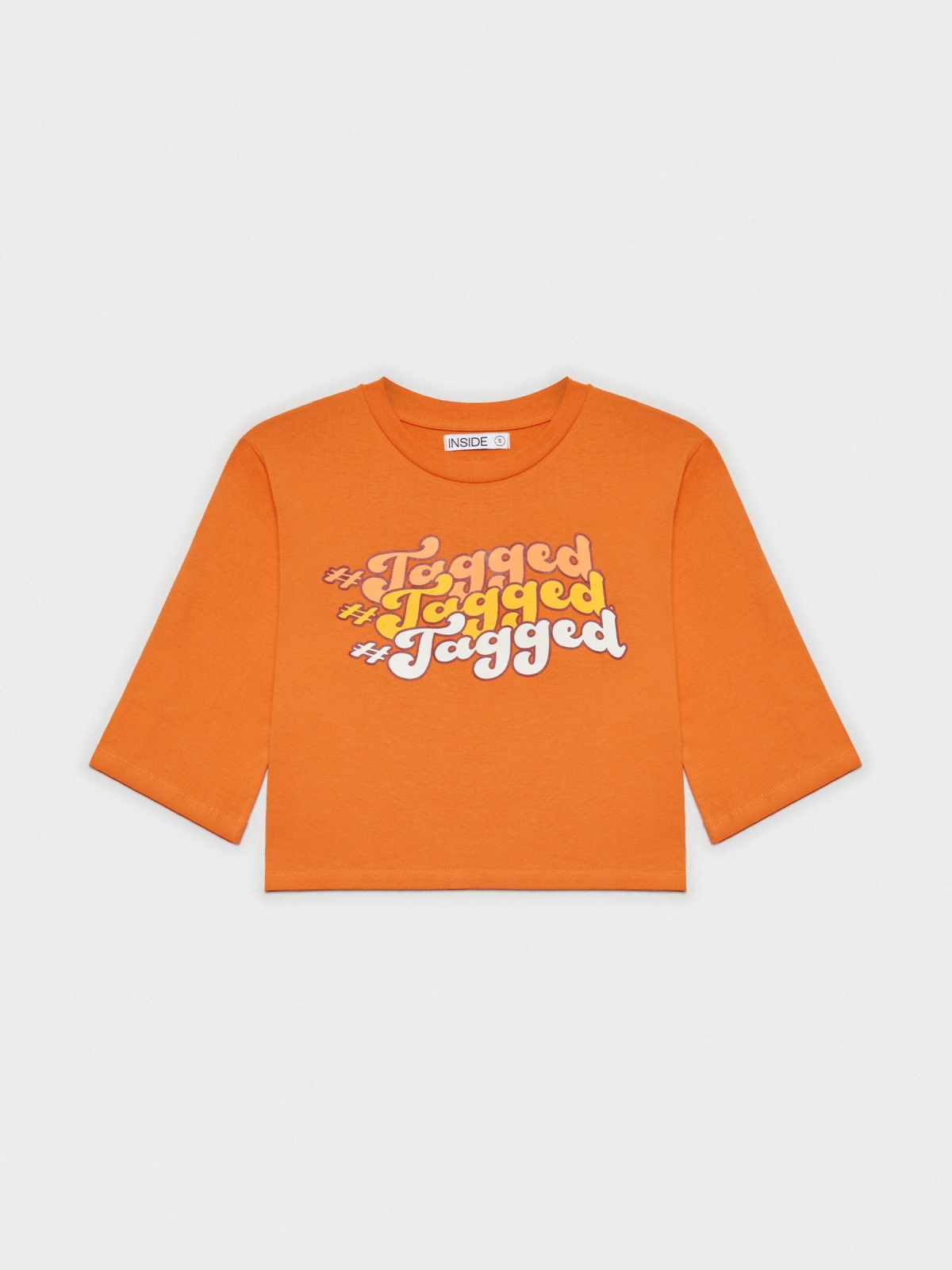  T-shirt com estampado laranja