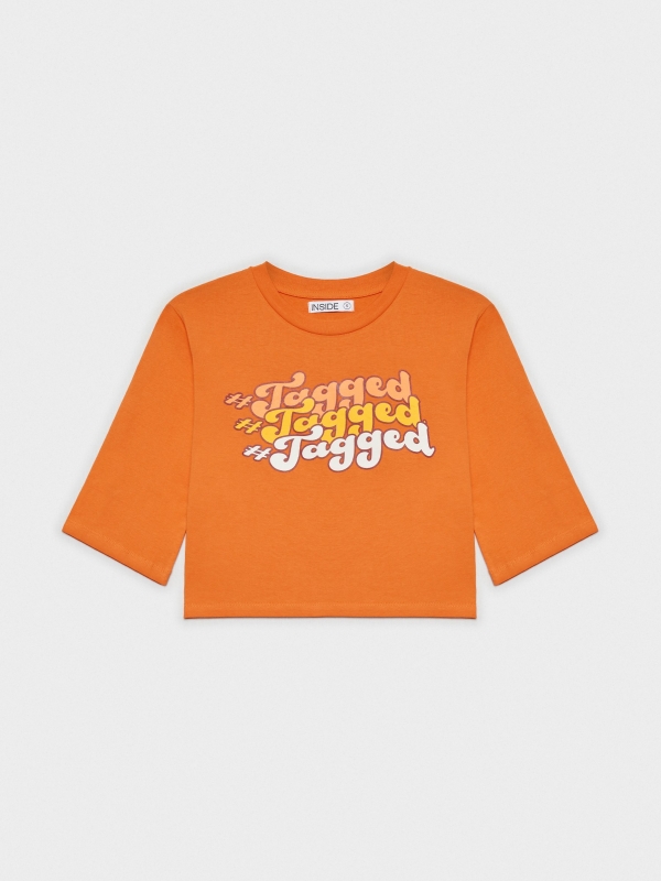  Camiseta con estampado naranja