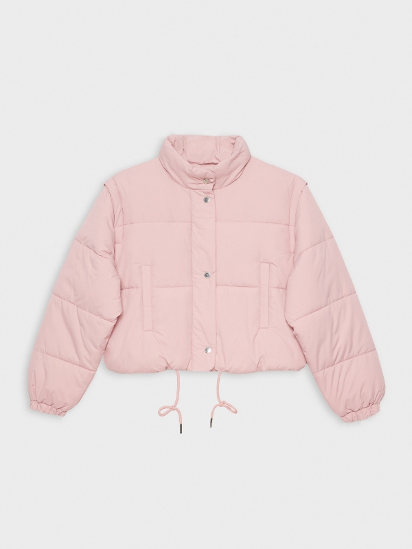  Padded cropped jacket pink