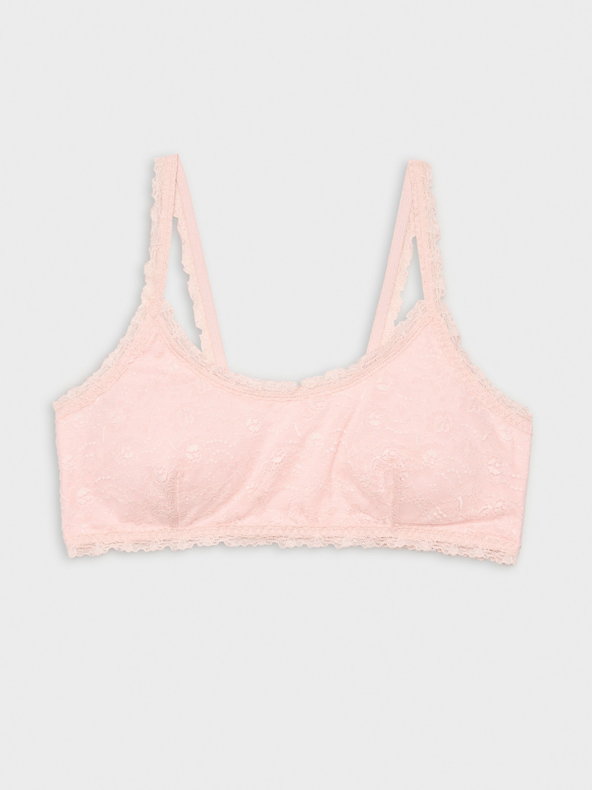 Pink lace non-wired bra light pink