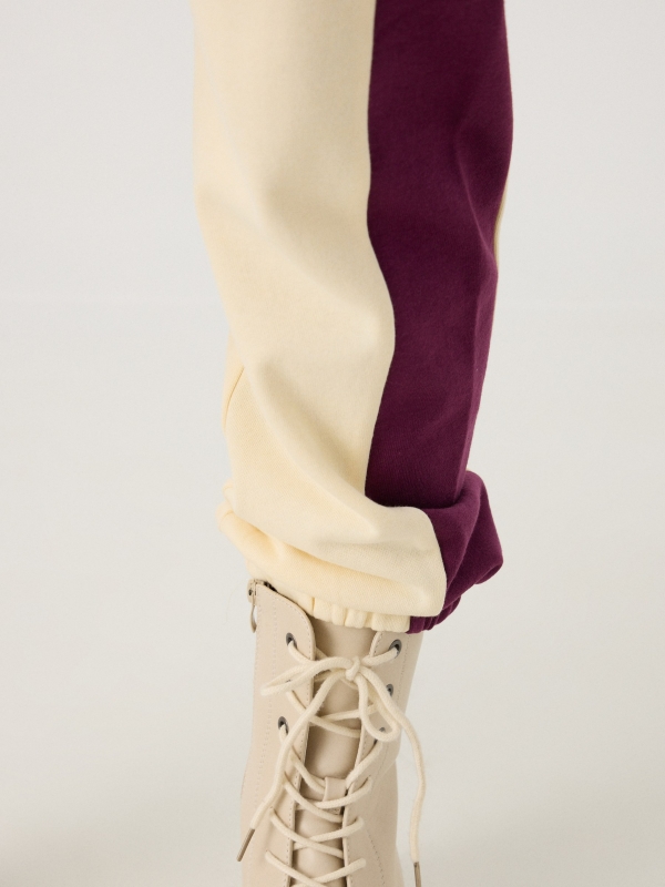 Pantalón jogger bicolor arena vista detalle