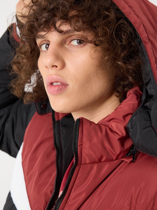 Detachable hood jacket black detail view