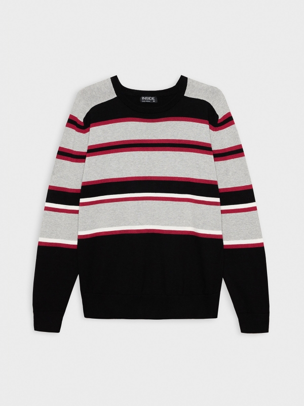  Striped knitted sweater black