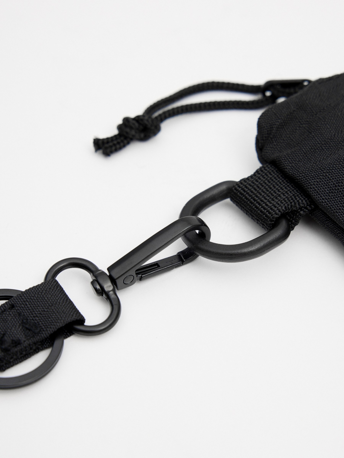 Purse with hanger black detail view