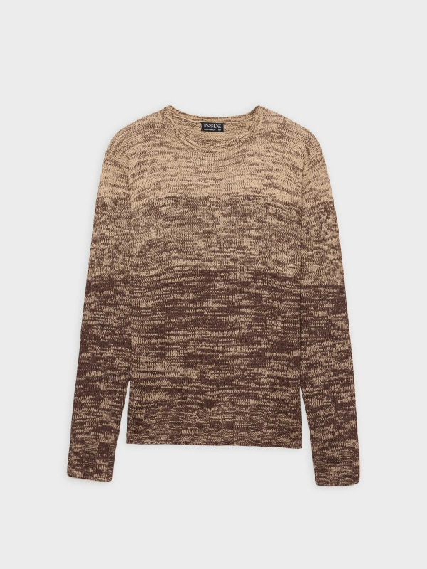  Combined marbled sweater brown