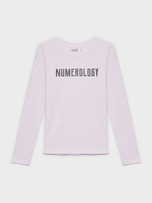  Numerology black T-shirt lilac
