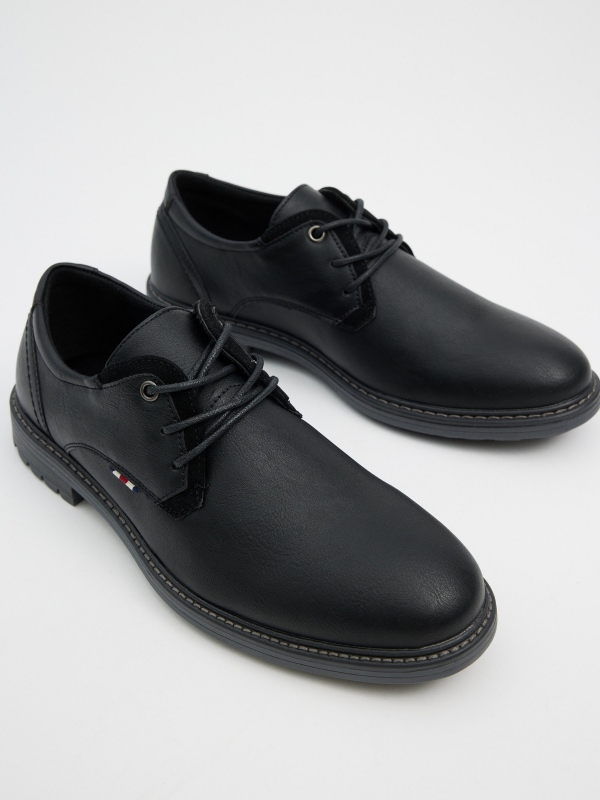 Sapato efeito couro preto preto