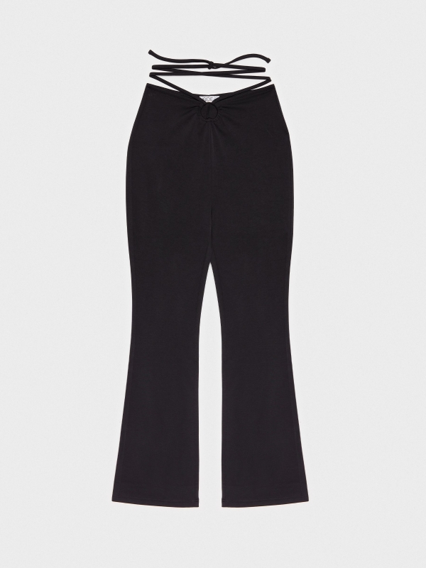  Flared pants with tie waist black