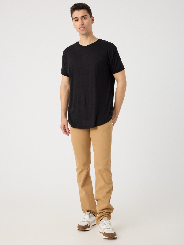 Regular five-pocket trousers camel front view
