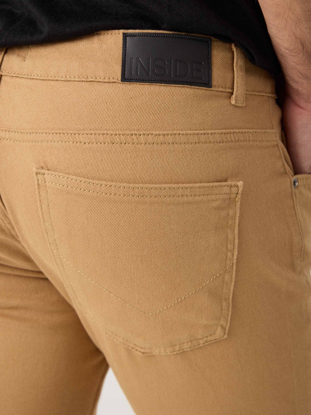 Regular five-pocket trousers camel detail view