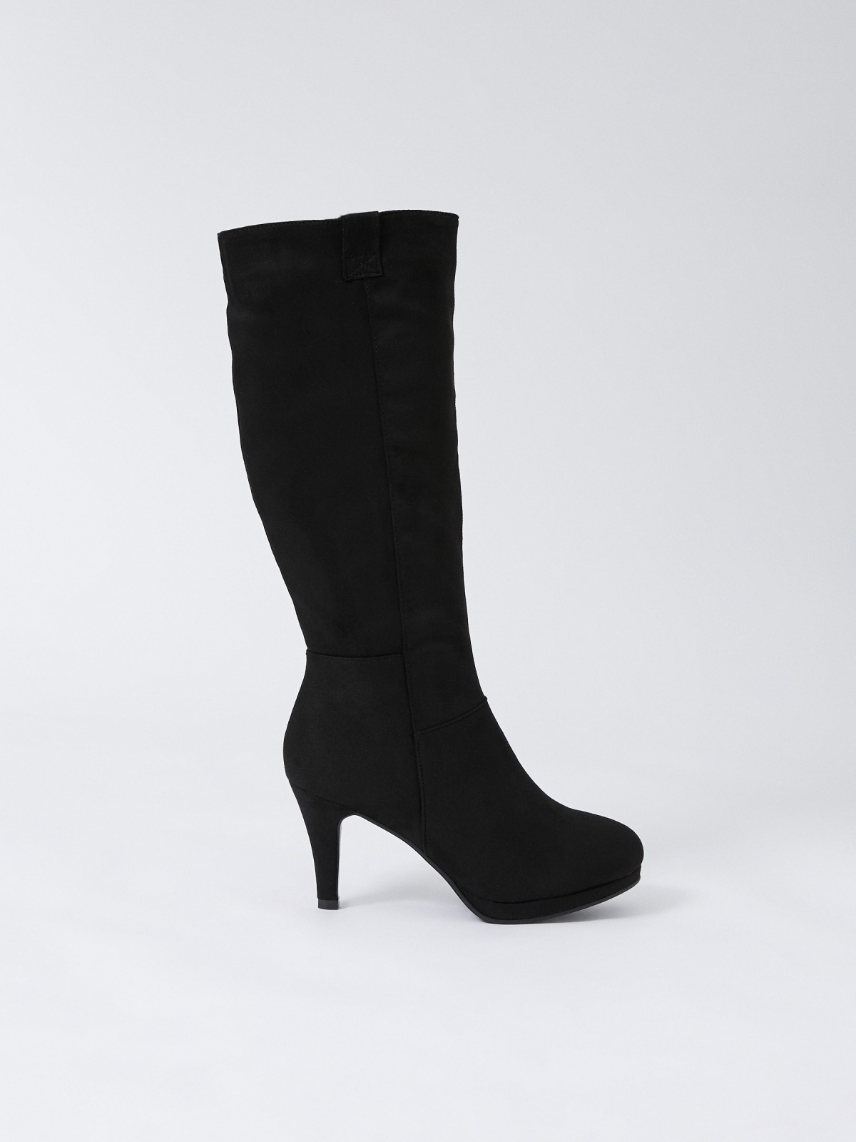 New Suede heel boot black