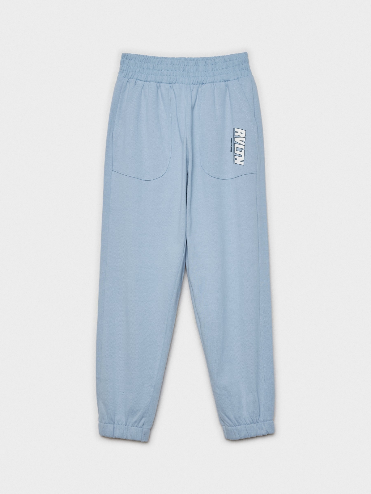  Blue printed jogger pants blue