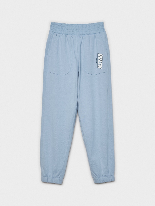  Blue printed jogger pants blue