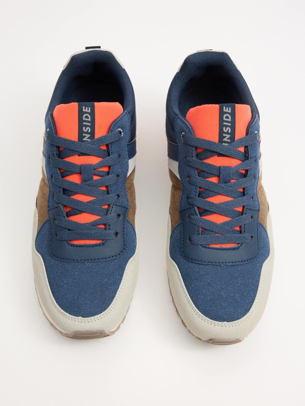 Casual sneaker with pieces navy zenithal view