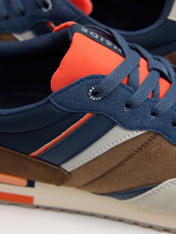 Casual sneaker with pieces navy detail view