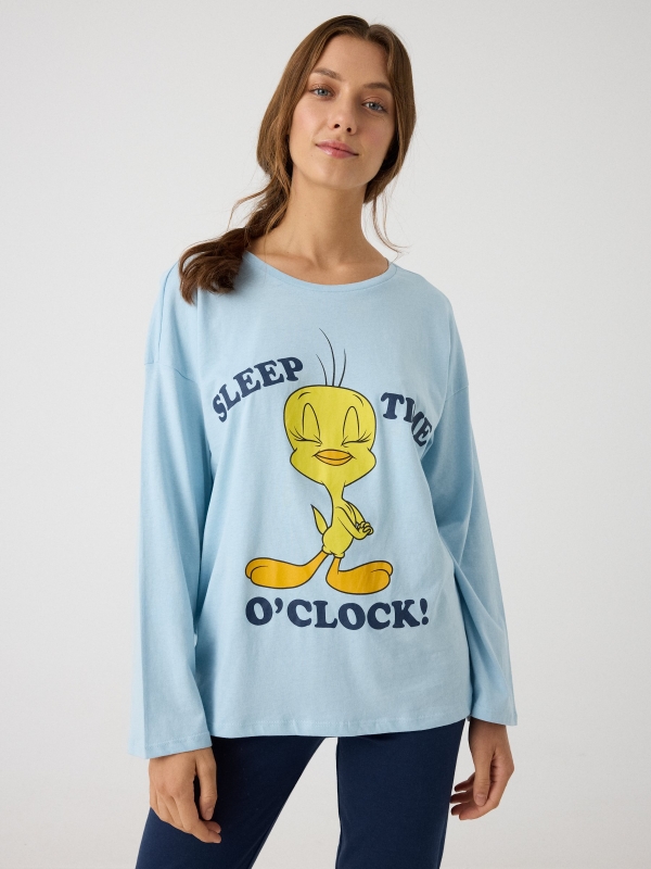 Tweety Pajamas blue middle front view