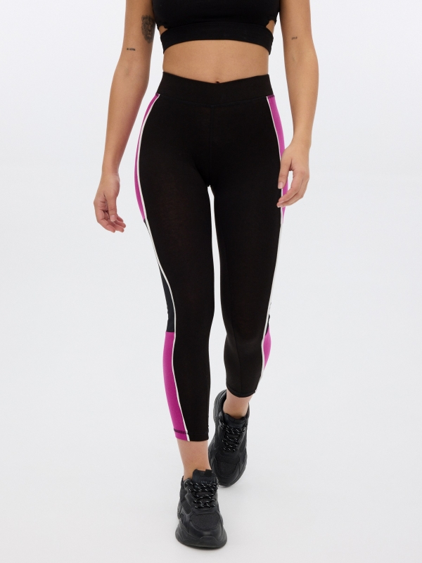 Leggings with print black middle front view