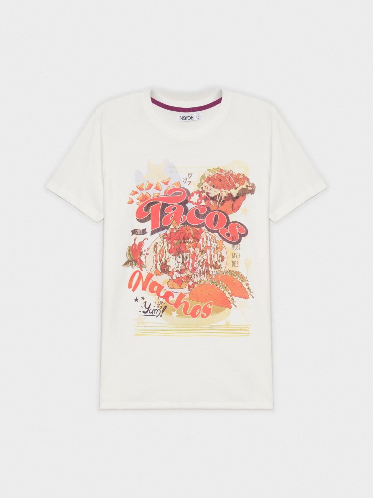  Oversize T-shirt with print beige