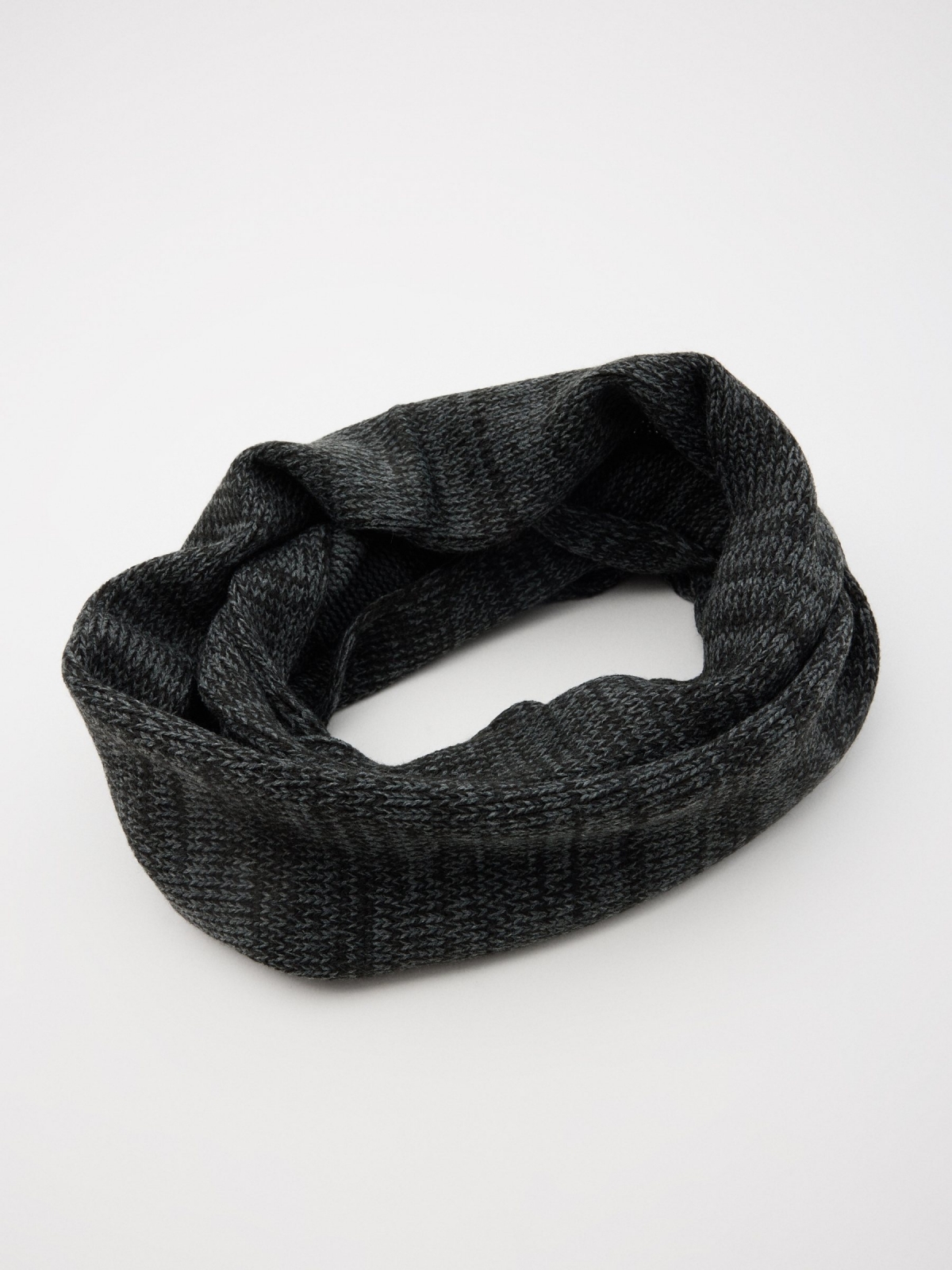 Speckled tubular scarf grey folded view